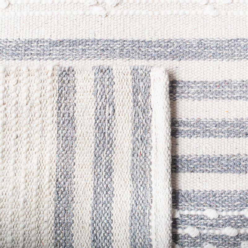 Striped Kilim STK511 Hand Woven Area Rug - Silver/Ivory - 3'x5' - Safavieh.