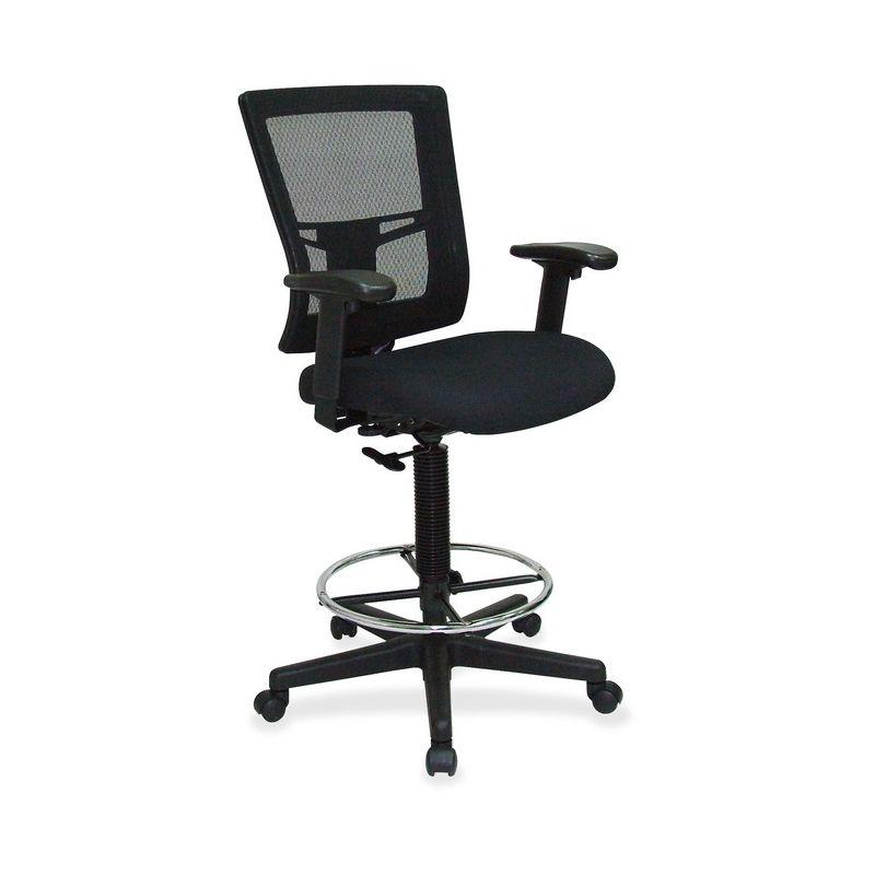 Lorell Mesh Back Drafting Stool - Black Seat