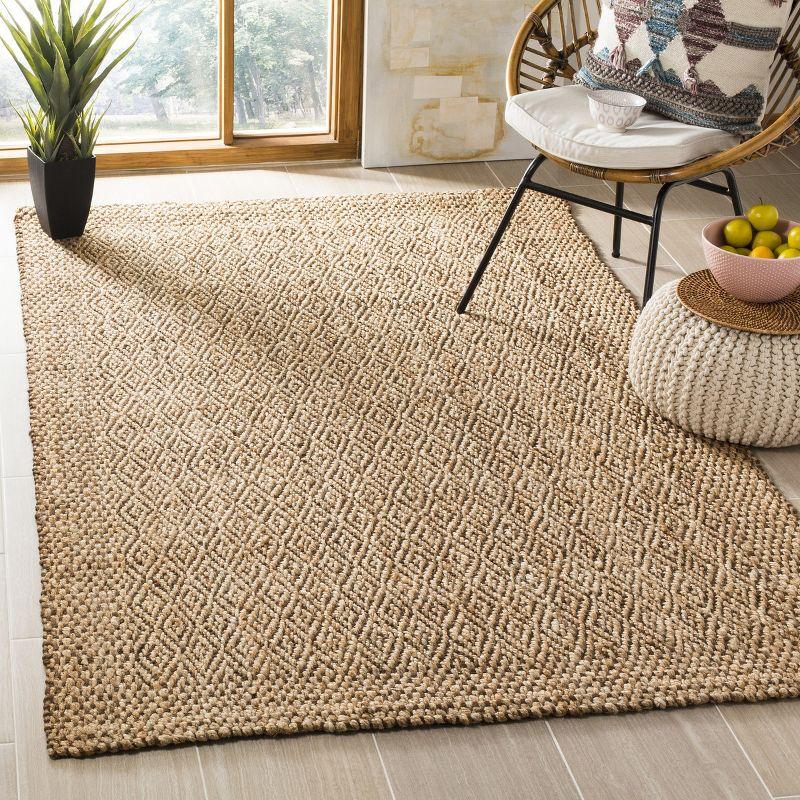 Natural Brown Geometric Wool Handwoven Area Rug