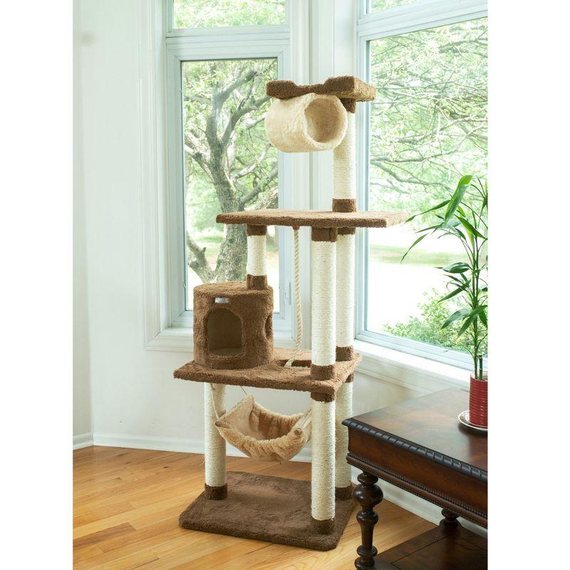 Armarkat 70" Real Wood Cat tree With Scratch posts, Hammock for Cats & Kittens, X7001