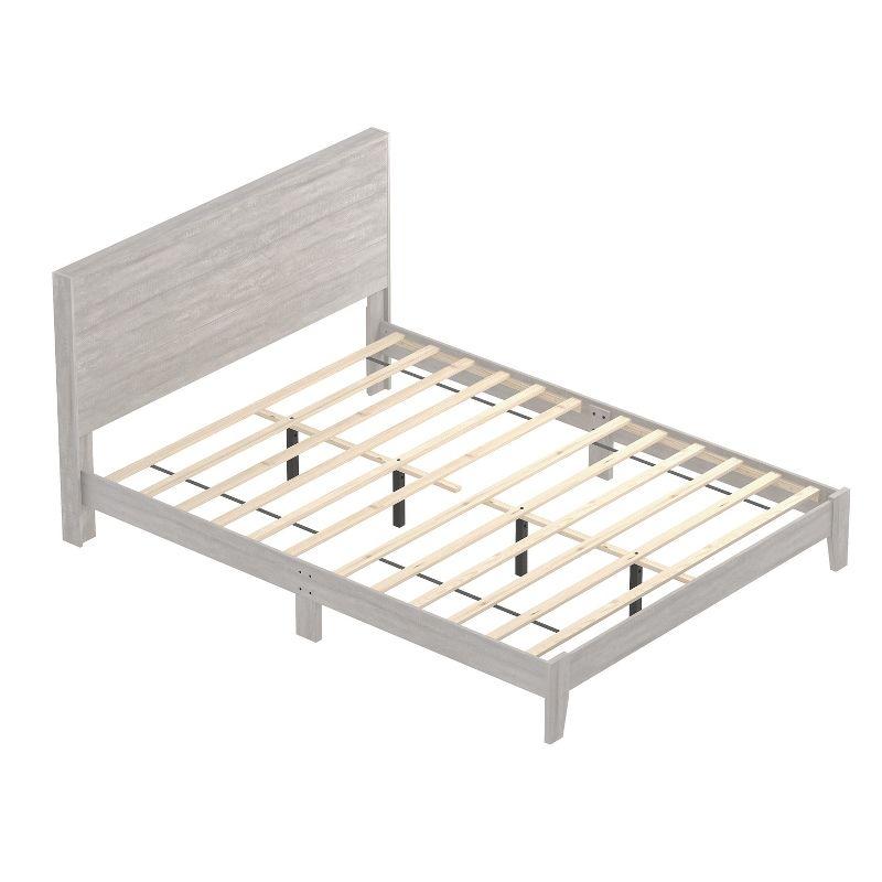 Galano Layton Wood Frame Queen Platform Bed with Headboard in Knotty Oak, Dusty Gray Oak, White, Black, Oslo Oak, Concrete Gray