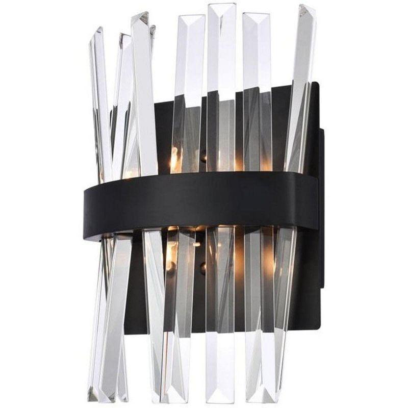 Elegant Lighting Serephina 8 inch crystal bath sconce in black