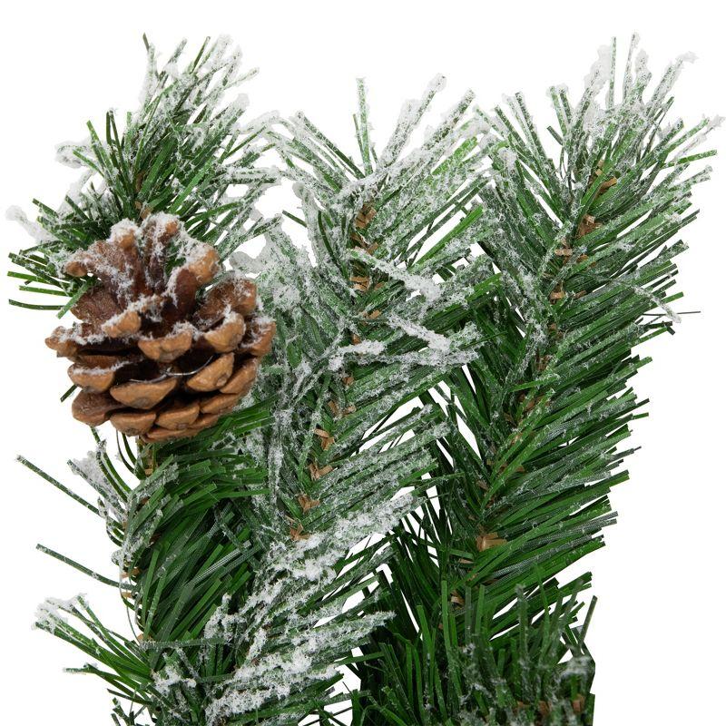 Northlight 22" Unlit Snowy Flocked and Pinecones Christmas Teardrop Swag