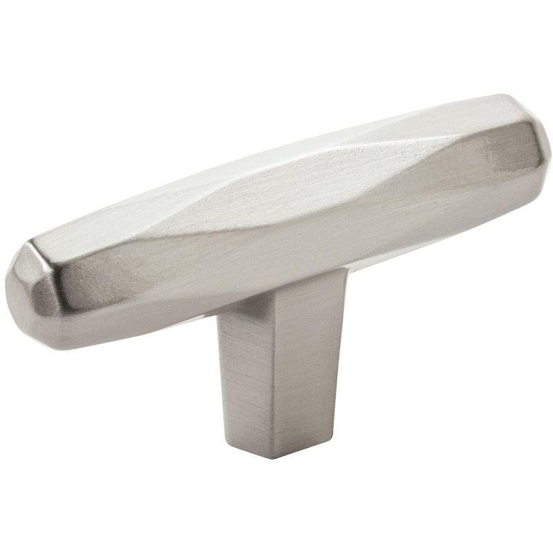 Satin Nickel Brushed T-Handle Cabinet Knob with Mounting Hardware