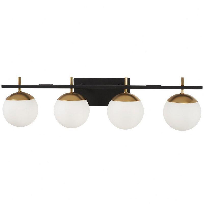 George Kovacs Lighting Alluria 4 - Light Vanity in  Weathered Black W/Autumn Gold