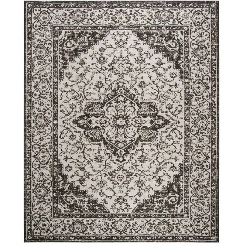 Linden LND137 Power Loomed Area Rug - Light Grey/Charcoal - 6'7"x9'2" - Safavieh