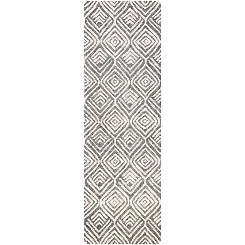 Blossom BLM936 Hand Tufted Runner Rug - Ivory/Grey - 2'3"x8' - Safavieh.
