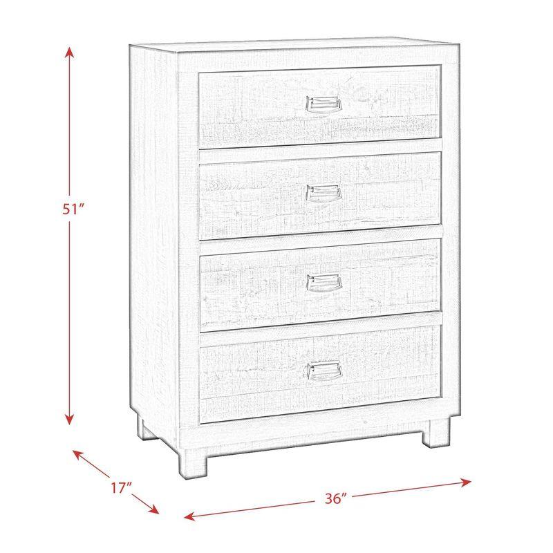 4 Drawer Harrison Chest Walnut - Picket House Furnishings: Vertical Storage, Particle Board Frame, Veneer Surface