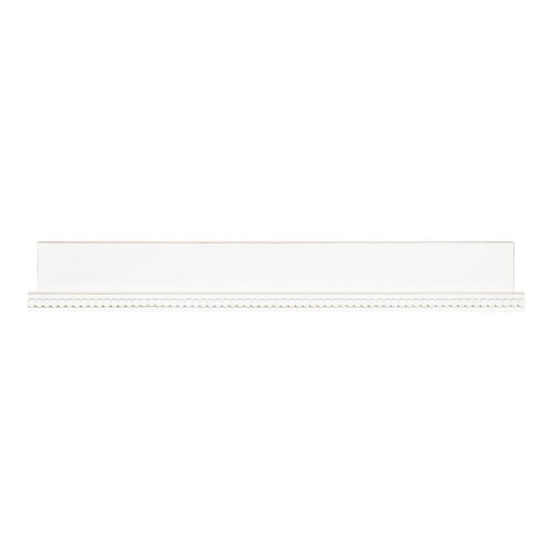 White Beaded Floating Wall Shelf, 36-Inch MDF