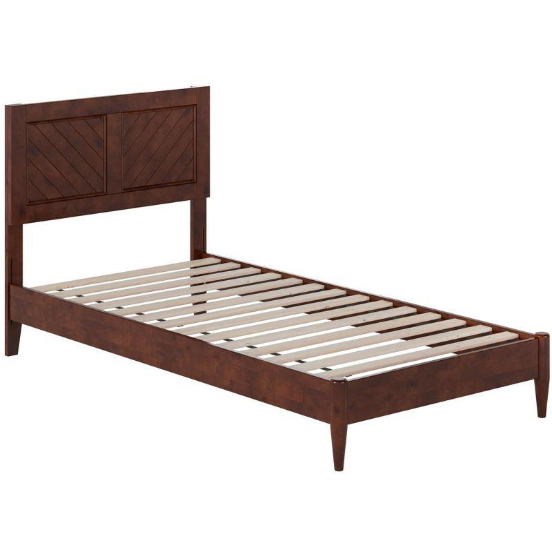 AFI Furnishings Berkshire Twin XL Solid Wood Low Profile Platform Bed in Walnut