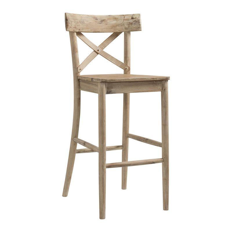 Keaton Natural Wood X-Back Bar Stool