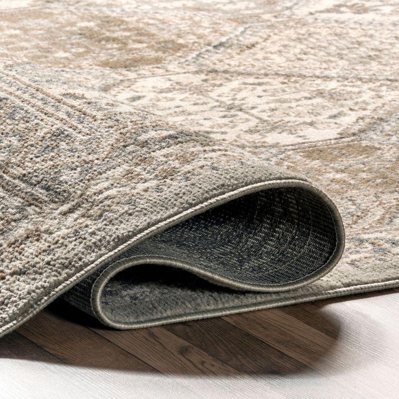 Nuloom 2x8 Becca Tiled Indoor Area Rug, Taupe, Faded Transitional Design, Stain Resistant, Bedroom, Living Room, Kitchen