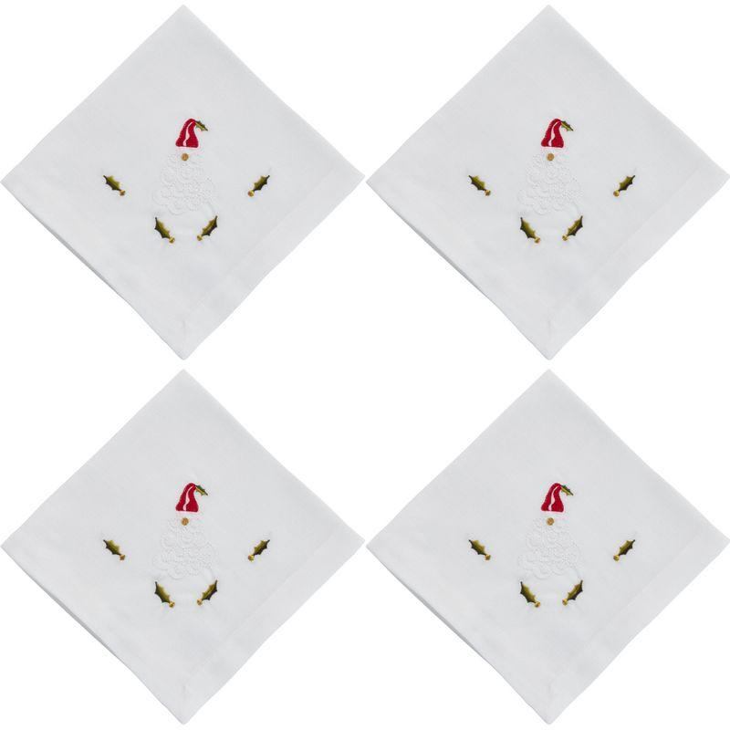 Saro Worsham Collection Polyester Embroidered Square Napkin (Set of 4)