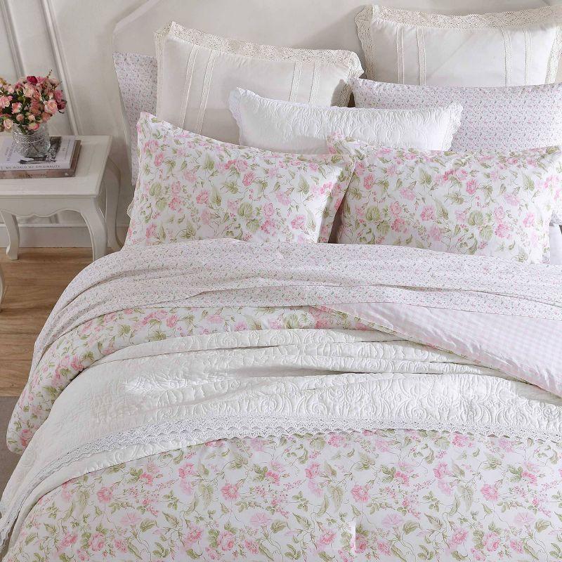 Laura Ashley Morning Gloria Cotton Comforter Set Pink