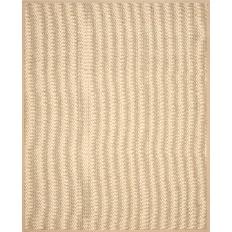 Beige Hand-Knotted Wool Area Rug, 8' x 10'