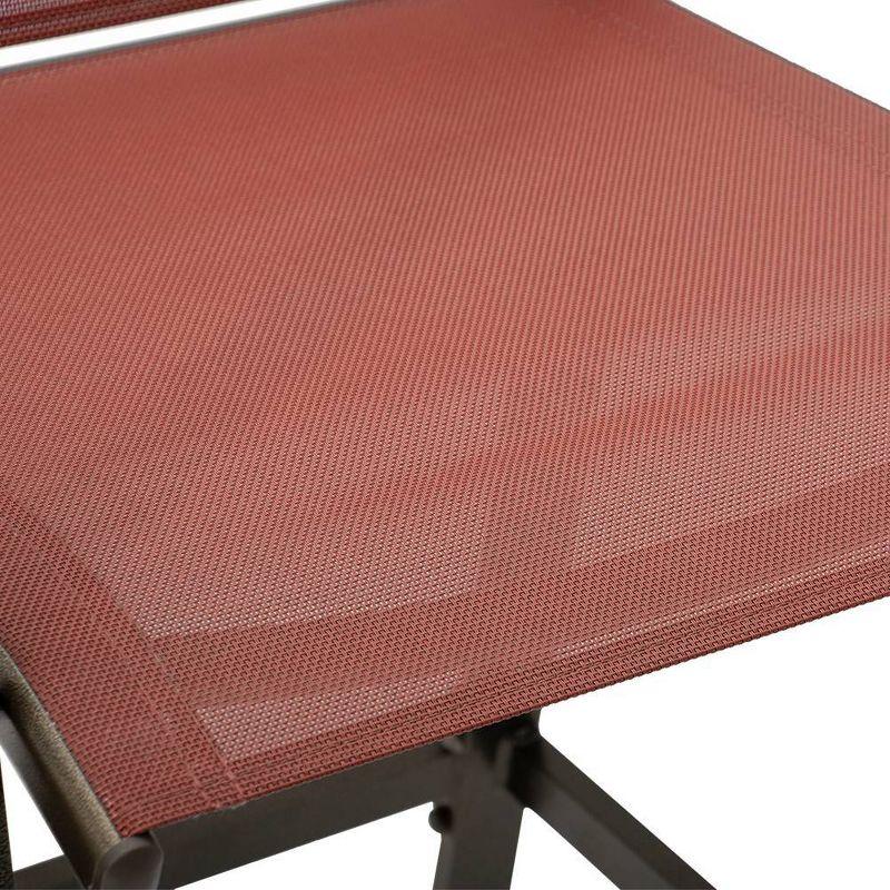 2pc Outdoor Counter Height Aluminum Bar Stools - Orange - Pellebant: UV & Weather Resistant, 270lbs Capacity