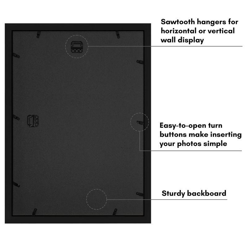Americanflat 14x20 Collage Picture Frame - Fits Nine 4x6 Photos or One 14x20 Photo - Black