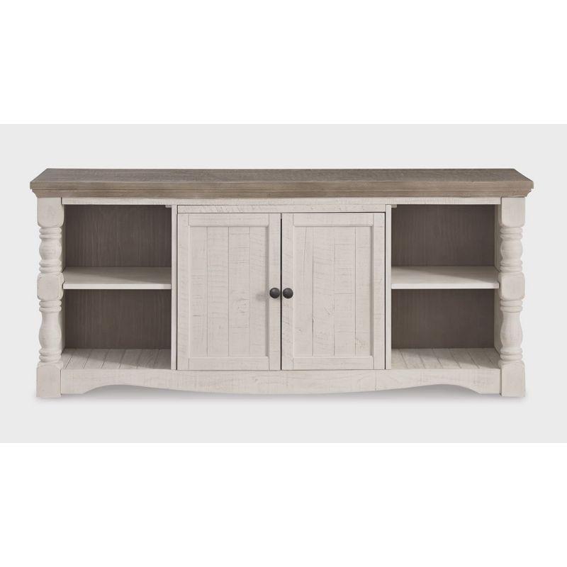 Havalance TV Stand for TVs up to 67" White - Signature Design by Ashley: Modern Farmhouse Media Console with Cable Management