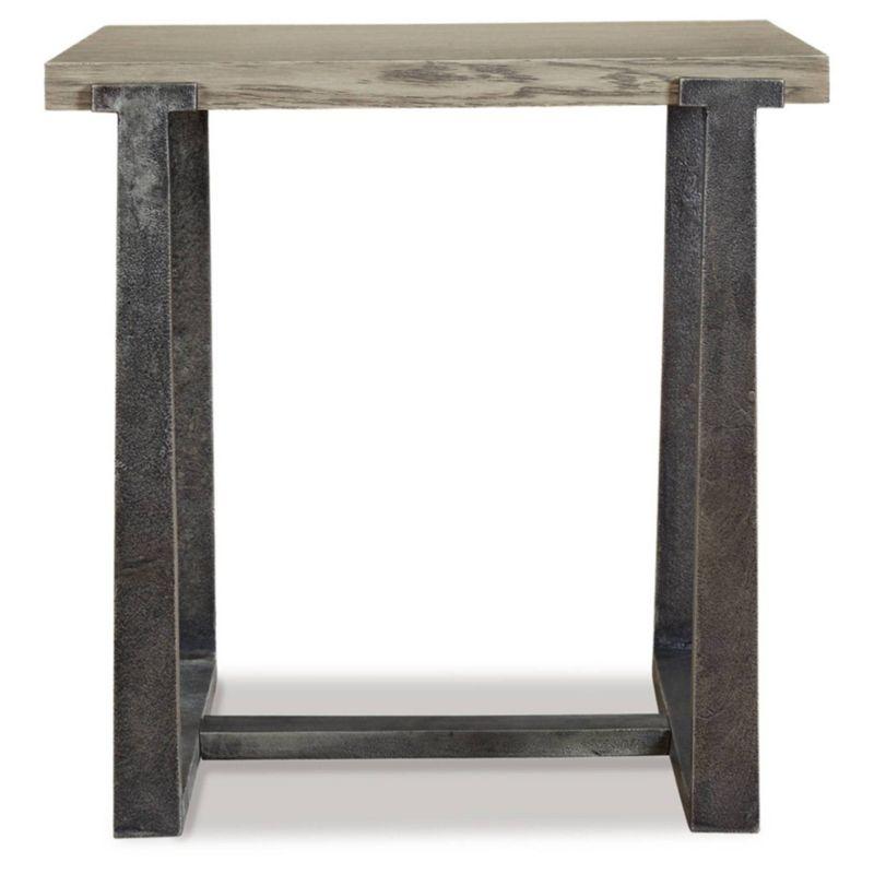 Dalenville Square End Table Black/Gray/Brown/Beige - Signature Design by Ashley: Contemporary Aluminum & Veneer Accent Table