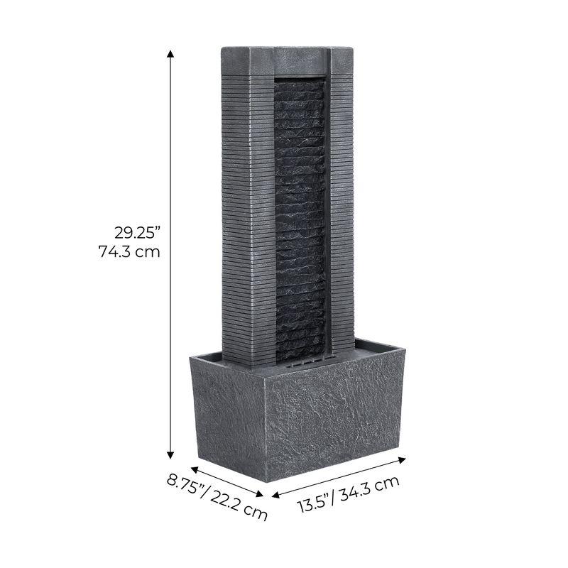 Demeter Gray Slate 27.5" Outdoor Water Fountain with LED Lights