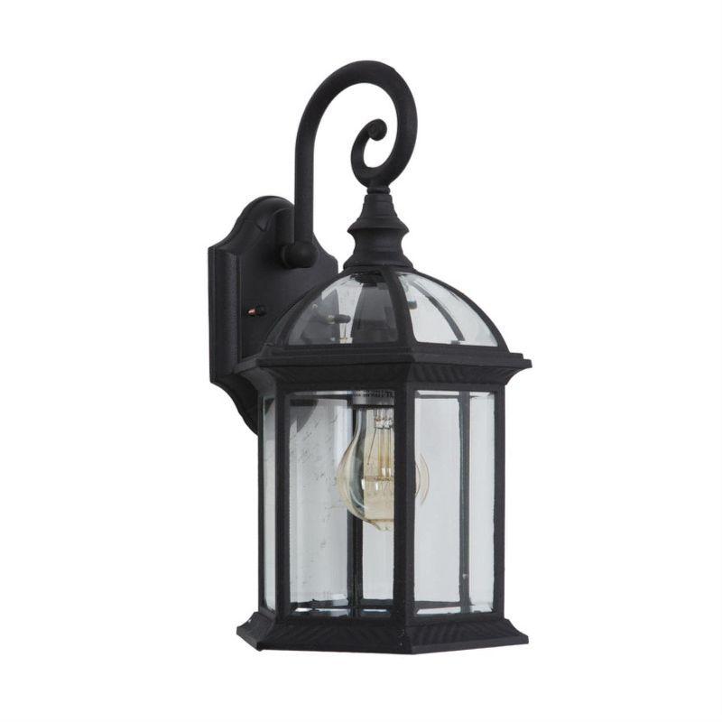 Yosemite Home Decor 5271BL 1 Clear Beveled Glass, Black Finish Exterior Light