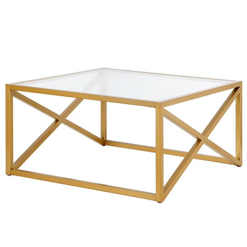 Square Brass Finish Coffee Table - Henn&Hart