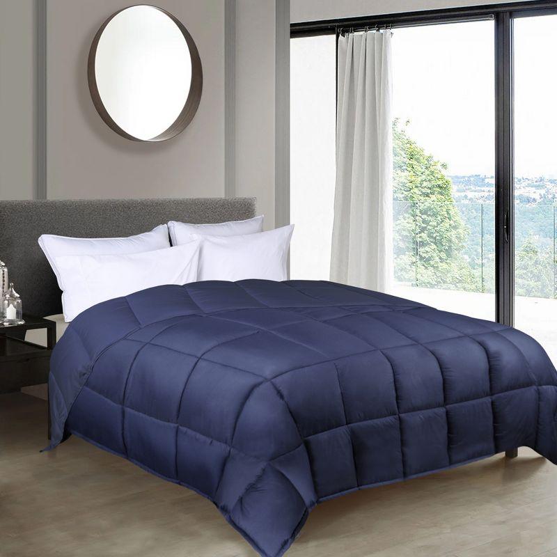 Brushed Microfiber Reversible Comforter Medium Weight Down Alternative Bedding by Blue Nile Mills