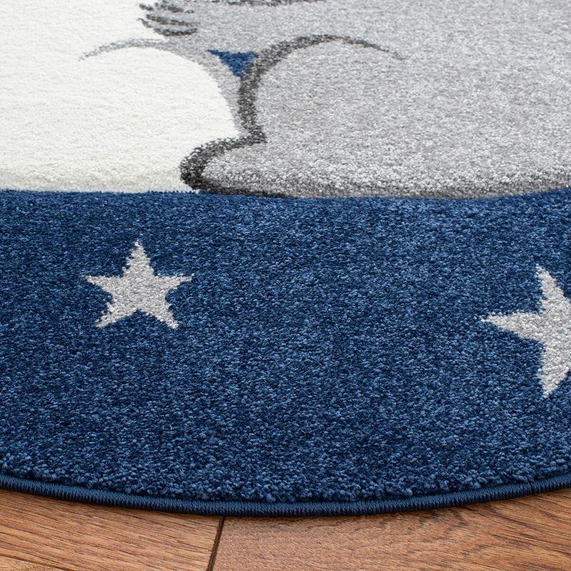 Carousel Kids  CRK195 Loomed Indoor Runner Rug - Navy/Grey - 2'x8' - Safavieh
