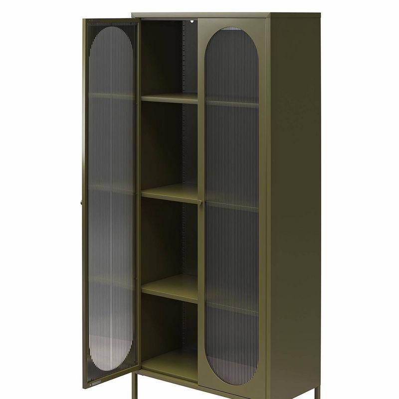 Luna 72.88'' Tall Accent Cabinet with Fluted Glass