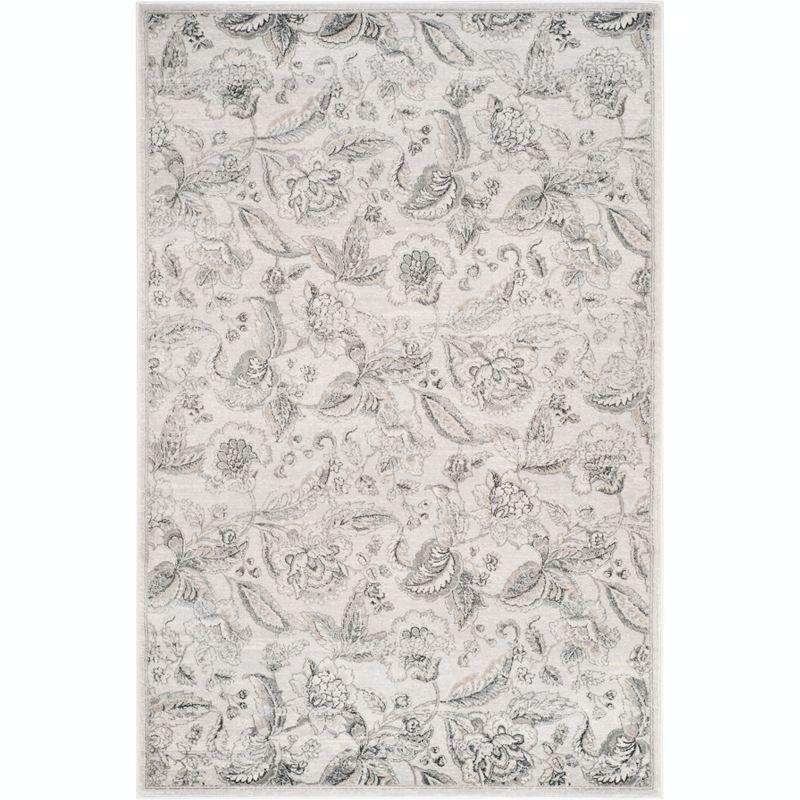 Elegant Silver Synthetic 4' x 6' Hand-Knotted Area Rug