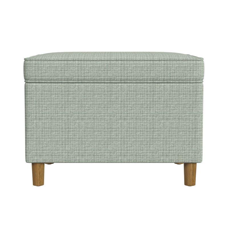 HomePop 24" Dinah Storage Ottoman Sage: Upholstered Footstool, Traditional Rectangle Shape, Spot Clean