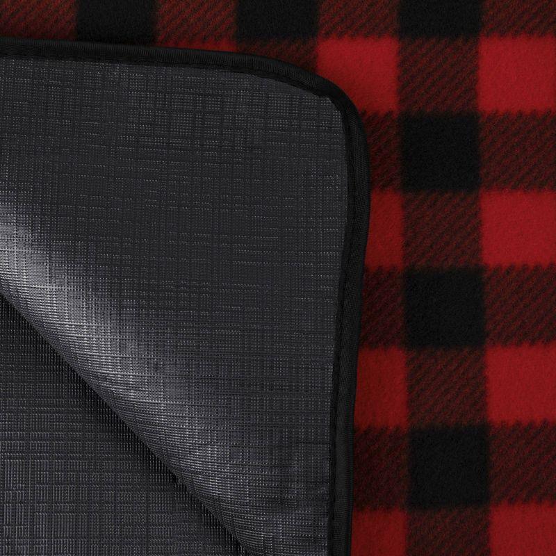 Picnic Time Blanket Tote XL Outdoor Picnic Blanket - Red/Black Buffalo Check