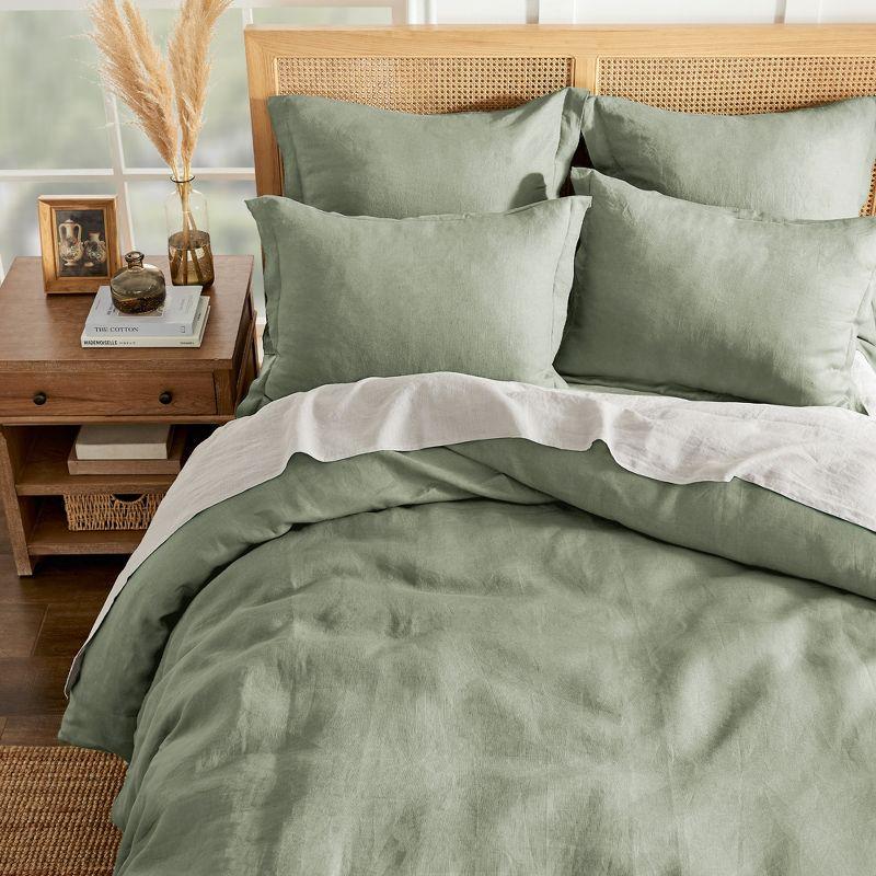 Desert Sage Twin/Twin XL Washed Linen Duvet Cover