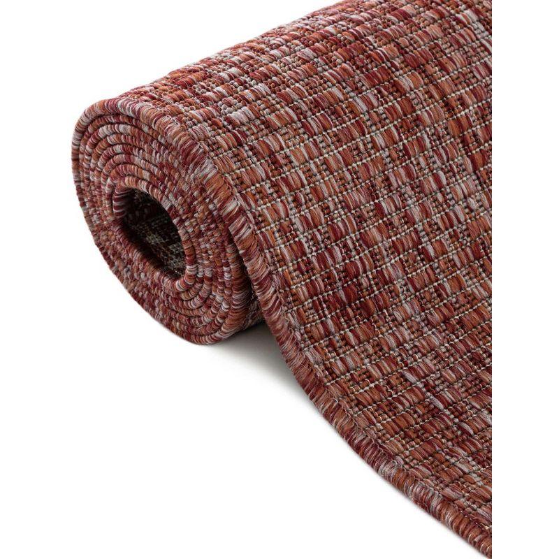 Rust Red Synthetic 4' x 6' Reversible Outdoor Rug