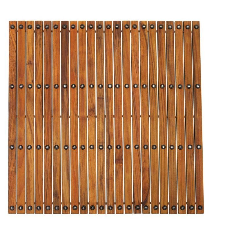 Nordic Teak  30" x 30" Shower and Bath String Mat with Rubber Footing