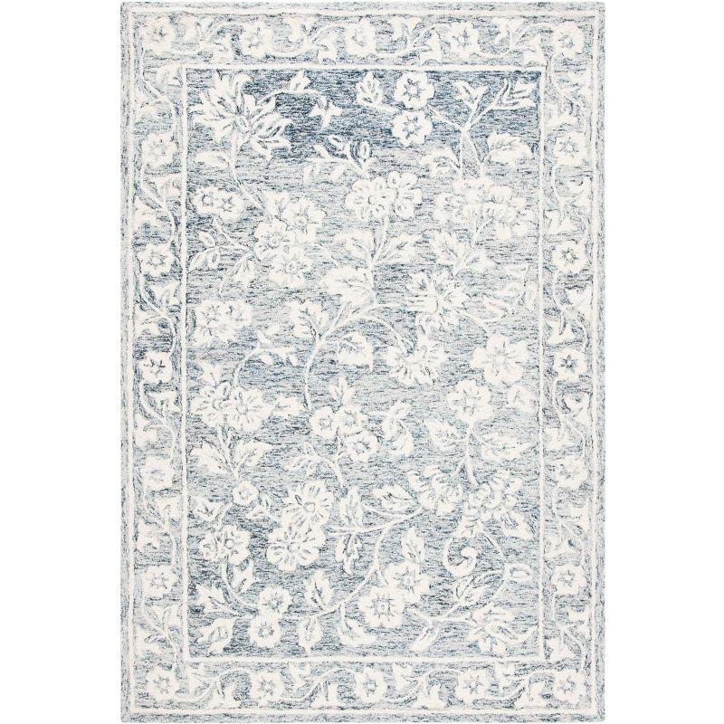 Capri 36" x 24" Blue Hand-Tufted Wool Area Rug