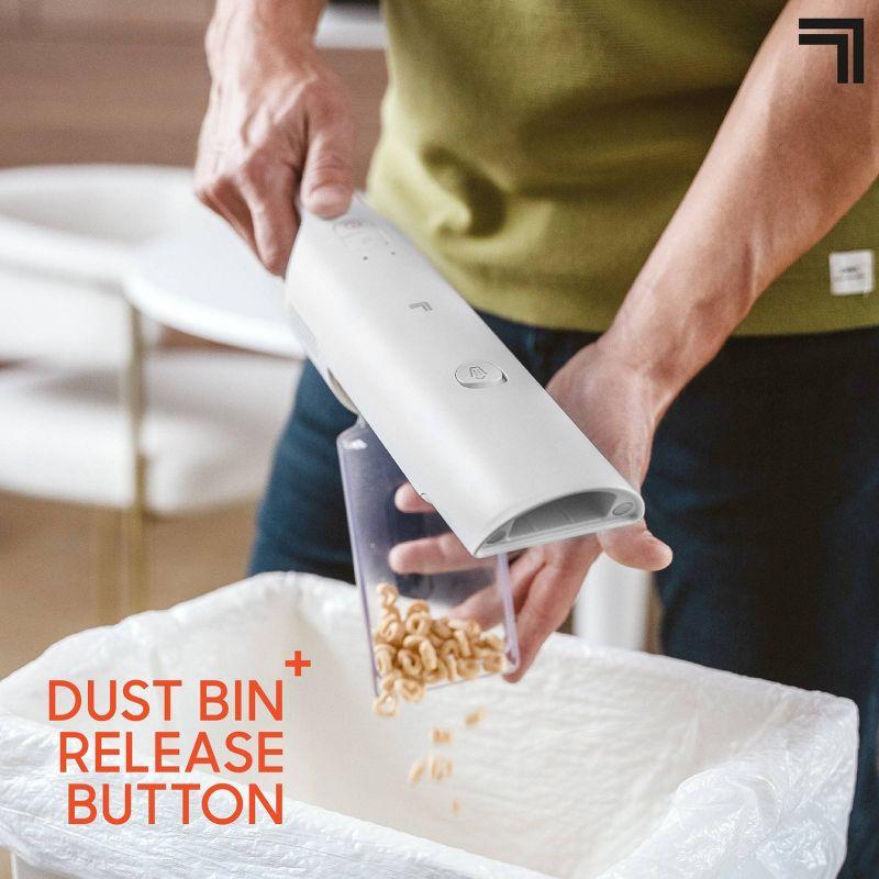 Sharper Image Handheld Vacuum with High-Speed 120W Brushless Motor, Cordless White: Portable, Bagless, HEPA Filter, Multi-Surface