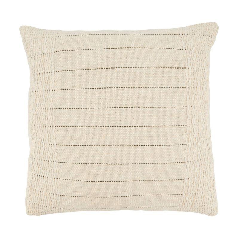 Natural Cotton Textured Striped Euro Throw Pillow Cover