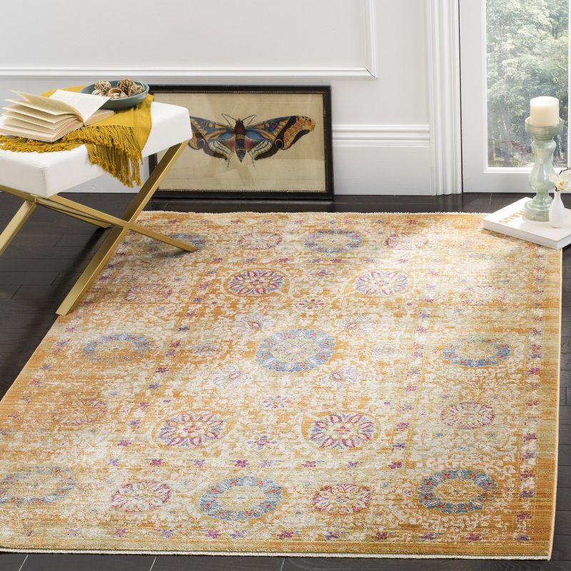 Sutton SUT402 Power Loomed Area Rug Gold / Ivory 5' X 7' - Safavieh.