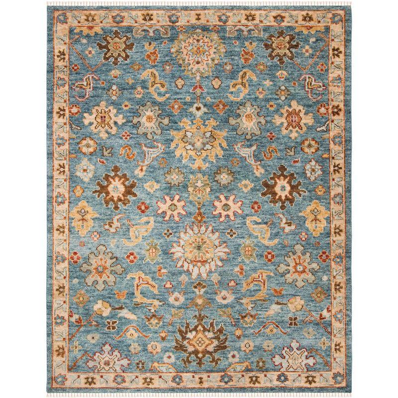 Samarkand SRK113 Hand Knotted Area Rug - Blue - 6'x9' - Safavieh.