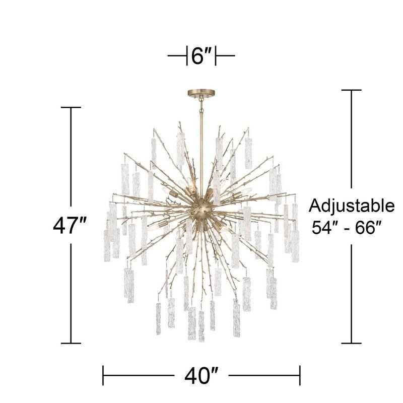 Possini Euro Design Madeleine Brass Gold Rain Chandelier 56 1/2" Wide Modern 14-Light Fixture for Dining Room House Foyer Kitchen