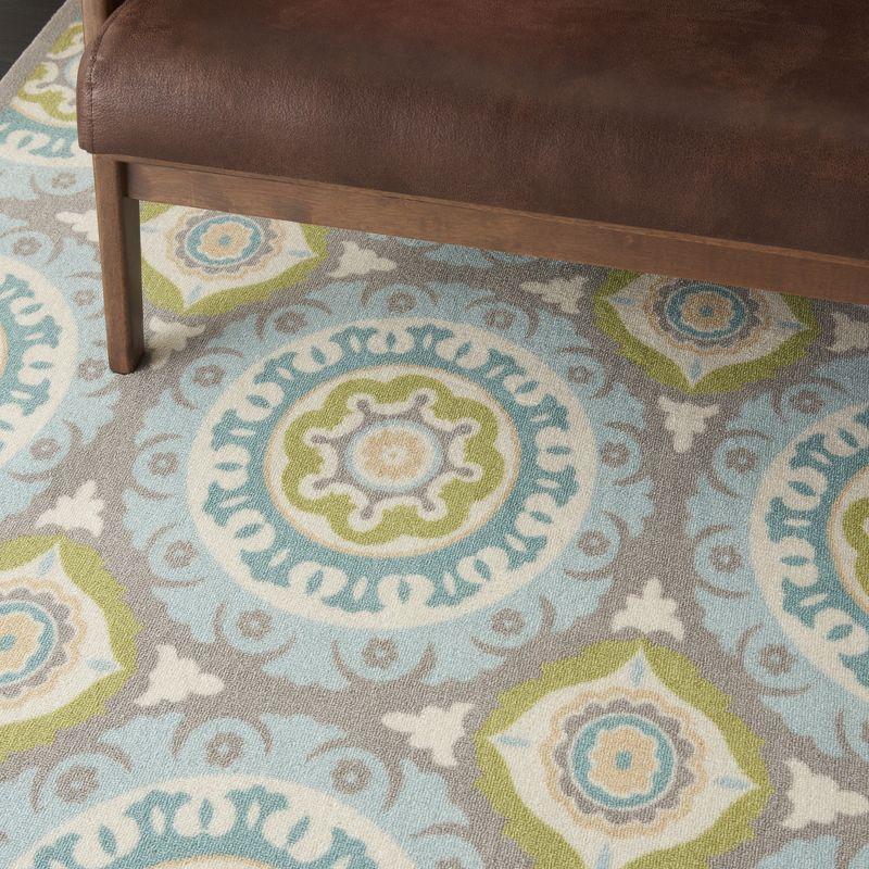 Waverly Sun & Shade "Solar Flair" Jade Indoor/Outdoor Area Rug by Nourison SND16 7'9" x 10'10"