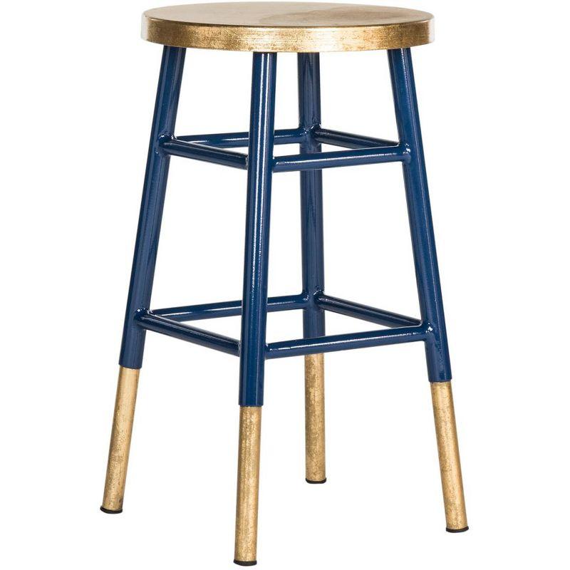 Emery Dipped Gold Leaf Counter Stool - FOX3231 - Navy/Gold - Safavieh Couture
