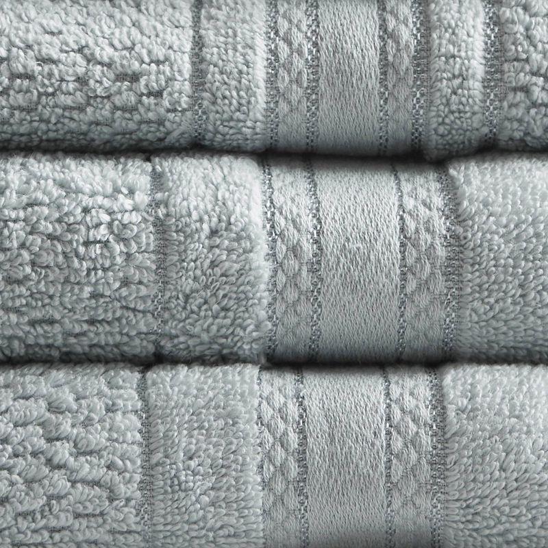 Silver Fast-Drying Cotton 6-Piece Towel Set