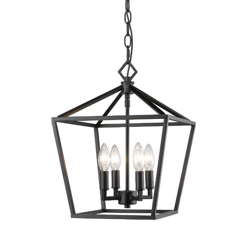 Ritner Matte Black Glass 4-Light Indoor/Outdoor Pendant