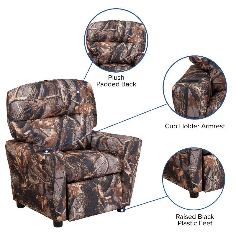 Flash Furniture Chandler Contemporary Camouflaged Fabric Kids Recliner with Cup Holder