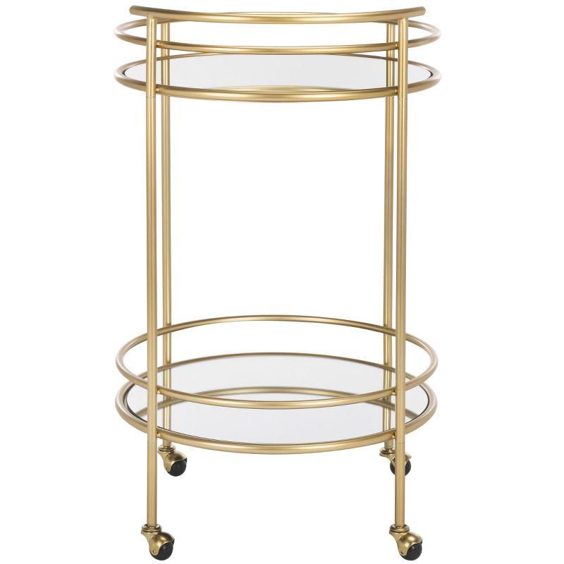 Ida 2 Tier Bar Cart - Gold/Mirror - Safavieh