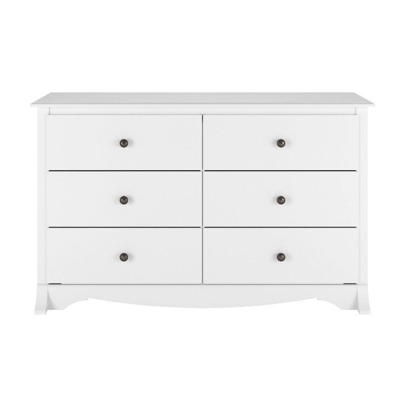 Prepac Monterey Dresser White: 6-Drawer Storage, Wood Composite, Bedroom Furniture, 29"H x 48"W