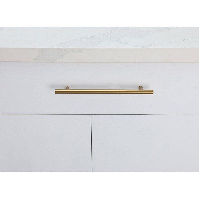 Modern Brushed Brass Bar Pull Set with Mounting Hardware