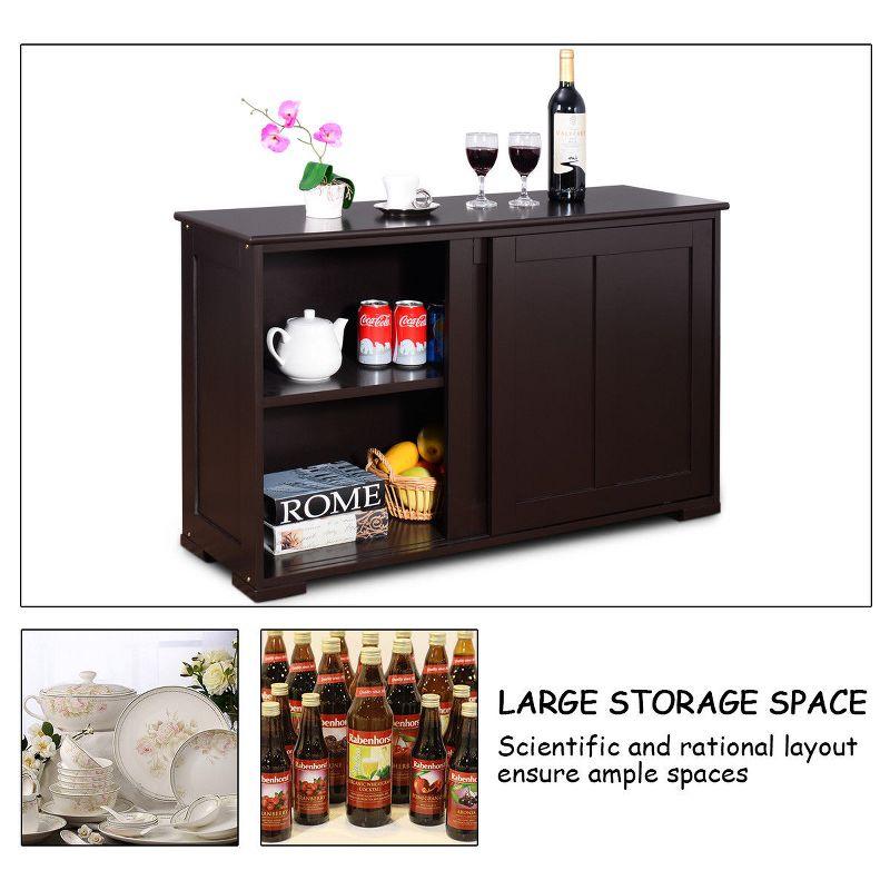 Dark Brown Painted Composite Wood Kitchen Storage Cabinet